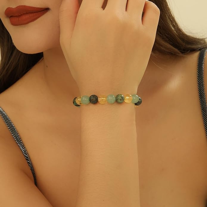 Crystal Vibe - Healing Crystal Bracelet for Women & Men | Natural Gemstone Bead Bracelet | Adjustable Handmade Energy Stone Bracelet | Bracelet for Meditation, Yoga & Daily Wear | Multiple Types