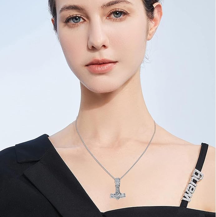 Viking Necklace 925 Sterling Silver Celtic Nordic Runes Amulet Necklace Viking Jewelry for Men Women