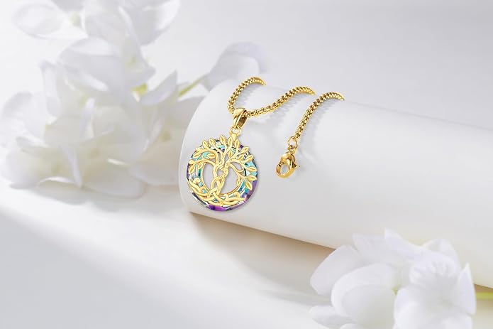 Tree of Life Necklace for Women 925 Sterling Silver Family Tree of Life Pendant with Austrian Crystal 22 Inches Chain