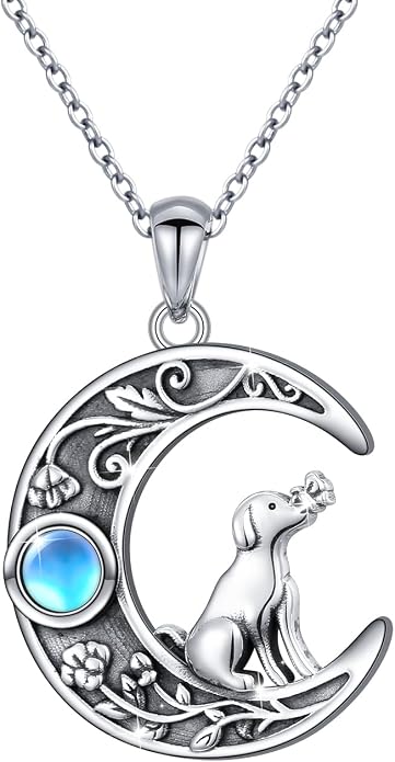 S925 Sterling Silver Cat Panda Bear Moon Pendant Necklace I love You To The Moon and Back Jewelry Gift