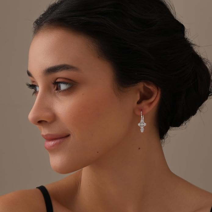 Charmsy 925 Sterling Silver Light-Weight Antique Filigree Teardrop Drop Earrings for Women