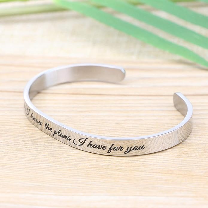 Memgift 𝐂𝐡𝐫𝐢𝐬𝐭𝐢𝐚𝐧 𝐁𝐫𝐚𝐜𝐞𝐥𝐞𝐭𝐬 for 𝐖𝐨𝐦𝐞𝐧 Inspirational Gifts Bible Verse Religious Faith Jewelry Cuff Bracelet Mothers Day Christmas Birthday Jewelry for Her Mother Daughter