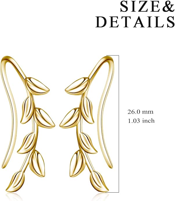 leaf/cherry blossom/purple orchid/celtic knot earrings Ear Climber Crawler Cuff Sterling Silver Wrap Earrings for Women