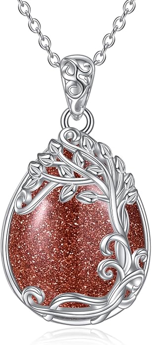 YAFEINI 925 Sterling Silver Moonstone Necklace Filigree Teardrop Pendant Necklace Jewelry for Women Girls