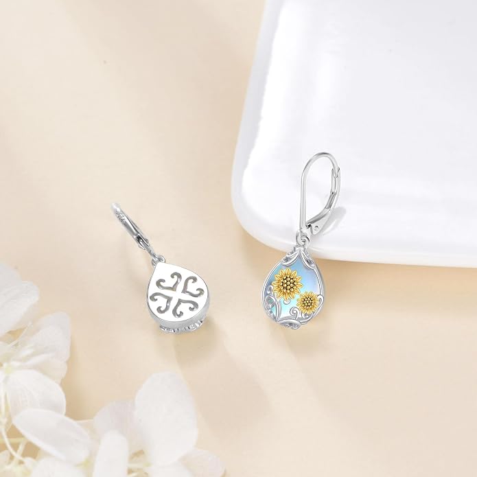 POPLYKE Celtic Filigree Teardrop Drop Dangle Earrings Sterling Silver Leverback Earrings Jewelry for Women