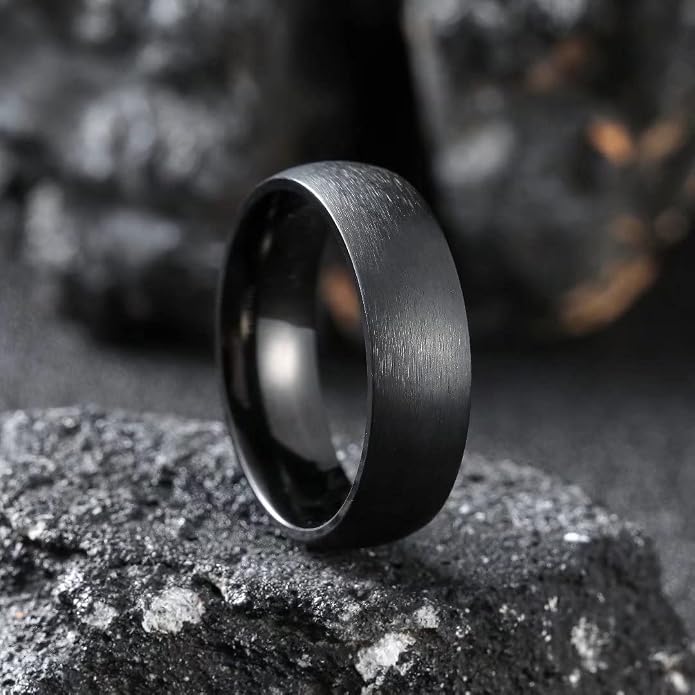 King Will Titanium Wedding Band for Men Women-Sliver/Black/Gold Plated Pure Titanium Wedding Ring, 3-9mm Widths Available Brushed Matte Design Comfort Fit Size 4-16