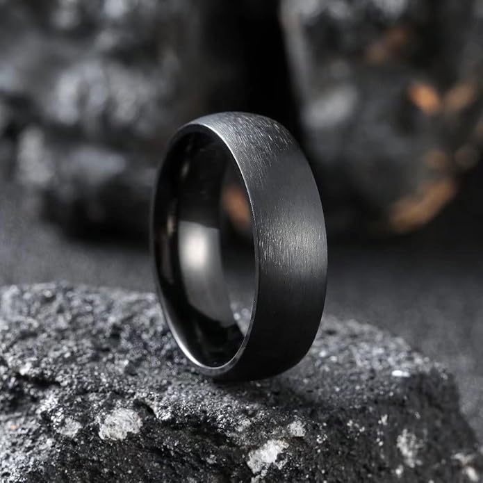 King Will Titanium Wedding Band for Men Women-Sliver/Black/Gold Plated Pure Titanium Wedding Ring, 3-9mm Widths Available Brushed Matte Design Comfort Fit Size 4-16