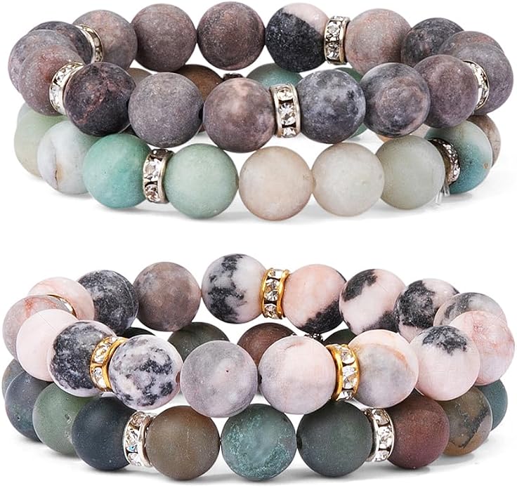 Pure Natural Round Gemstone Bracelet Healing Crystal Stretch Beaded Bracelet Suitable for Men and Women