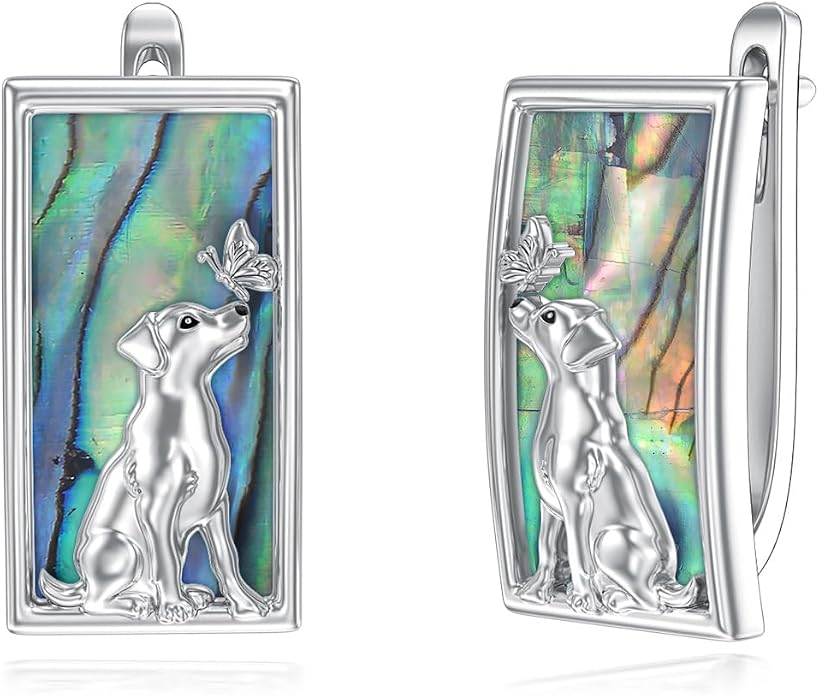 PROESS Abalone Shell Holy Mountain/Mustard Seed/Animal Earrings 925 Sterling Silver Mountain Jewelry Animal Lovers Gifts for Women