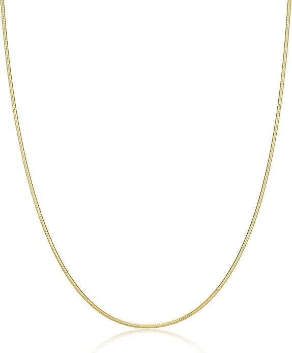 DEARMAY 14K Gold Plated Herringbone Necklaces for Women, Dainty Gold Snake Choker Chain Non Tarnish Trendy Simple Thin & Chunky Options Neckalce 1.5/3/5/6/8mm Chain Jewelry for Gifts