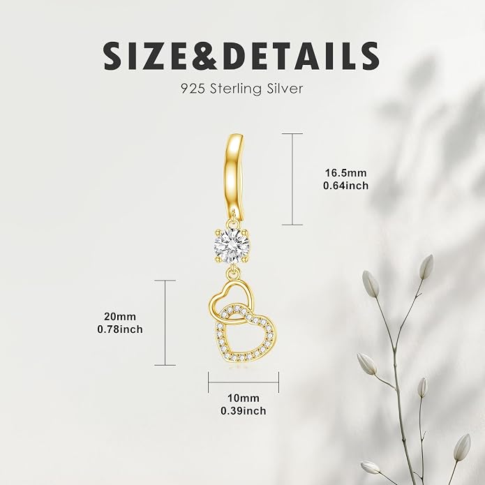 Butterfly Cross Shark Belly Button Ring 925 Sterling Silver Clicker Belly Rings Dangle Navel Ring Hypoallergenic Navel Piercing Belly Piercing Jewelry Gifts for Women