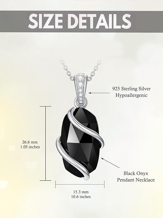 HPQQ Necklace for Women 925 Sterling Silver Dainty Gemstone Pendant Fine Jewelry Birthday Mothers Day Gifts for Mom Wife Her