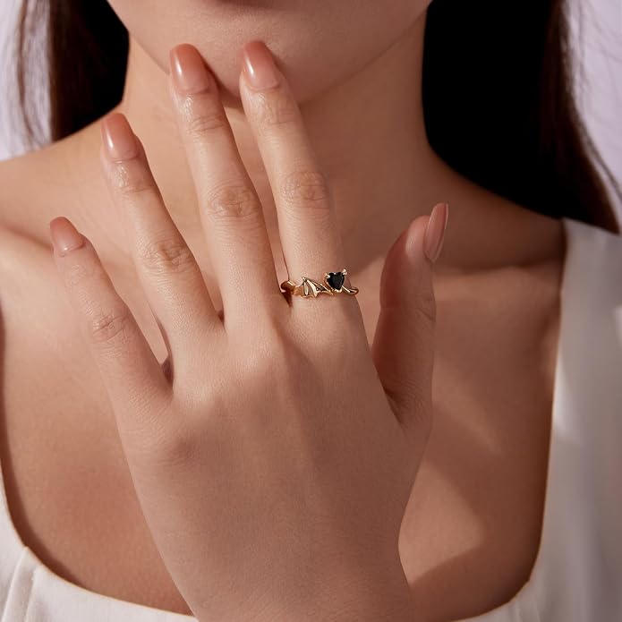 Adjustable Koi Fish Smake Dachshund Kitten Cat Hummingbird leaf Dragon Stackable Rings Lucky Protection Gold Adjustable Animal Themed Fortune Protection Ring Good Luck Statement Jewelry Women Grandma Mom Daughter