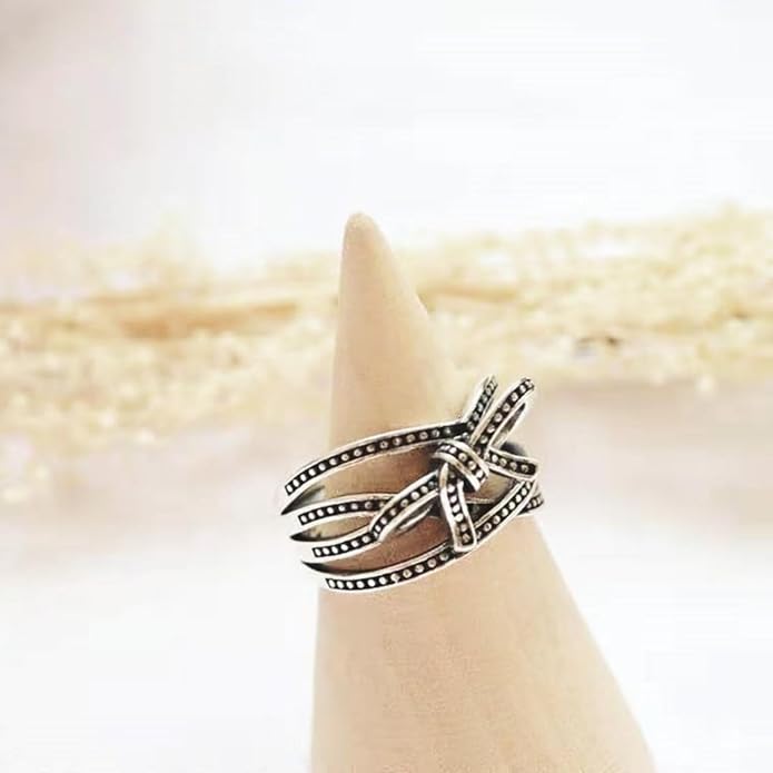 925 Sterling Silver Ring Minimalist Adjustable Rings Band Handmade Rings for Women Girls