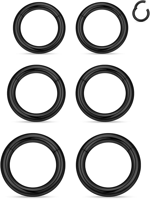 20G 18G 16G 14G 12G 10G 8G 6G 4G 2G Nose Rings Hoops 316l Surgical Steel Clicker Septum Lip Ring Tragus Helix Daith Rook Conch Snug Cartilage Lobe Earrings Hoop Piercing Jewelry For Women Men