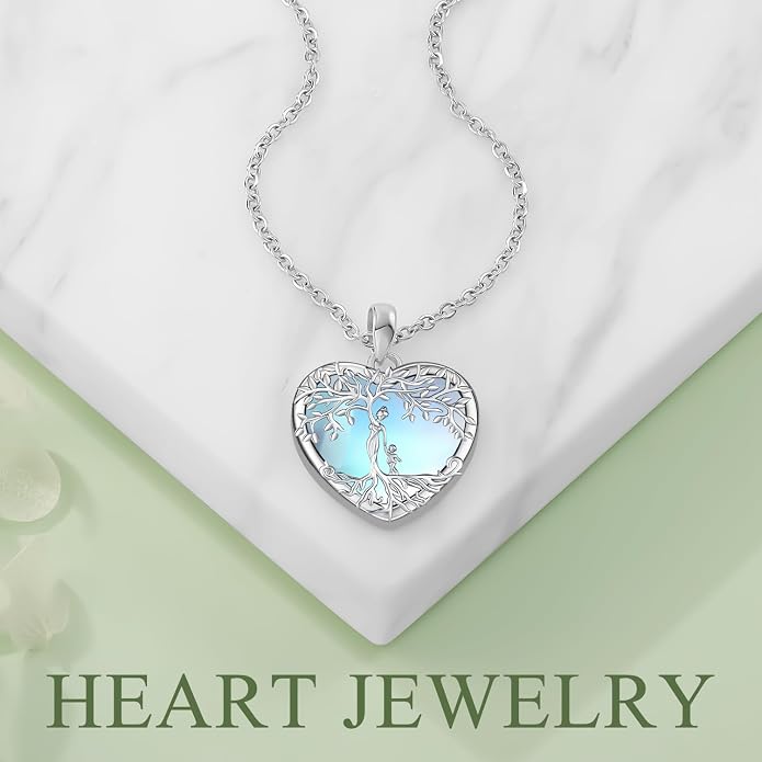 Odinstone Tree of Life Necklace, Sterling Silver Pendant for Women Family Tree Necklaces Jewelry for Mom/Wife/Grandma(With Fine Gift Box)