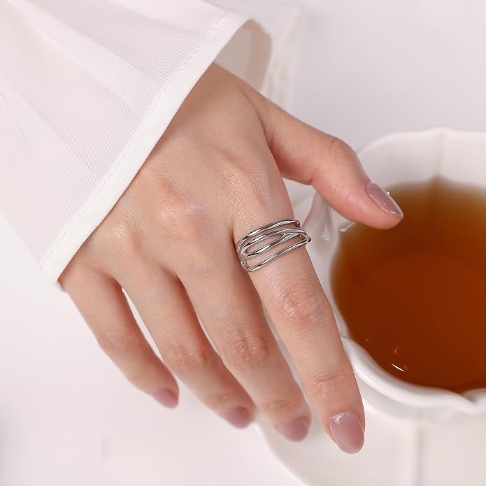 Meissa Gold Thumb Rings for Women Girls Statement Ring Hammered Chunky Band Rings Fashion Wide Band Stackable Index Finger Ring Size Adjustable