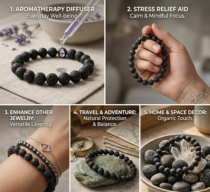 Natural Gemstone Bead Bracelet for Women – Healing Crystal Reiki Bracelet, Handmade Spiritual Protection Jewelry, Energy Stone Stretch Bracelet Gift for Women & Girls