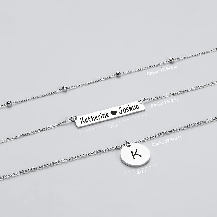 Personalized Necklace for Women, Custom Name Bar Pendant, Graduation Gift or Mothers Day Gift for Her, Gold Name Plate for Mom