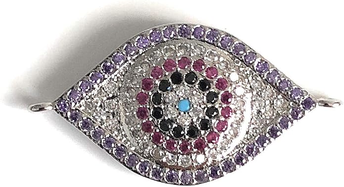 SIFRIMANIA Evil Eye Adjustable Sliding Bead Shiny Bracelet Lucky Charms Jewelry for Women of All Ages