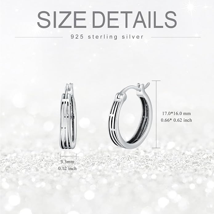 Sterling Silver Hoop Earrings Small Hoop Sun/Leaf/Triangle Huggie Earrings for Women Hypoallergenic