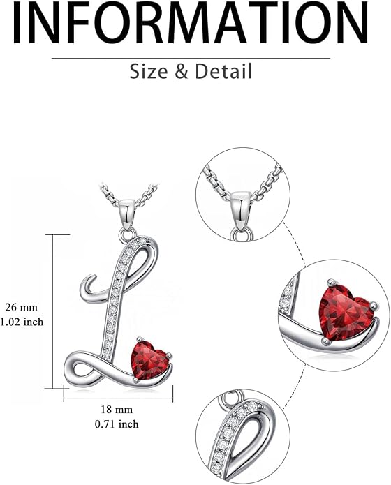 Birthday Gifts for Women Alphabet A to Z Initial Birthstone Pendant Necklaces for Women - 18k White Gold Plated Personalized Name Jewelry Anniversary Graduation Gifts for Wife Her Daughter Girlfriend(with Gift Box)