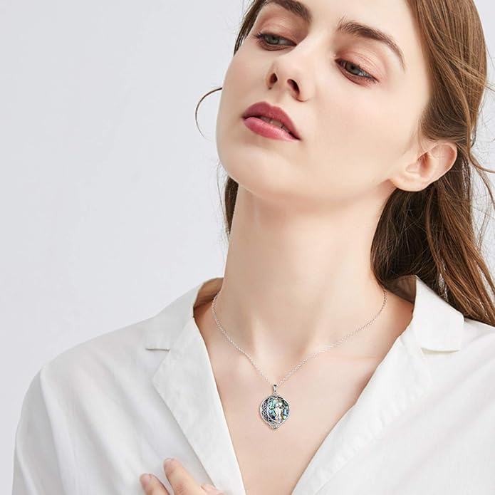 POPLYKE Mermaid Necklace 925 Sterling Silver Classic Necklace Mermaid Pendant Birthday Gifts Jewelry for Women