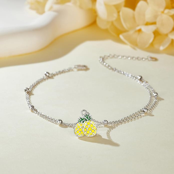 Heart/Starfish/Pineapple/Anchor/Sea Turtle/Butterfly/Celtic/Whale Tail bracelet Anklets for Women 925 Sterling Silver Anklets Jewelry for Women