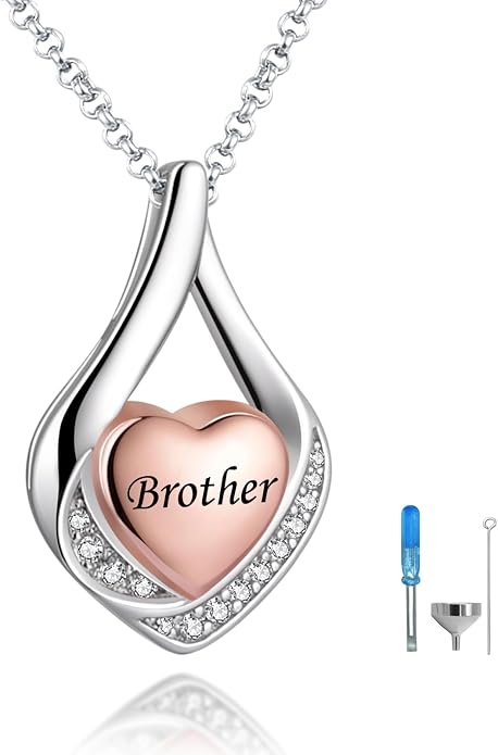 Cremation Jewelry 925 Sterling Silver Teardrop Urn Necklace for Ashes Heart Shape Memorial Keepsake Pendant for Human Ashes for Women Gift