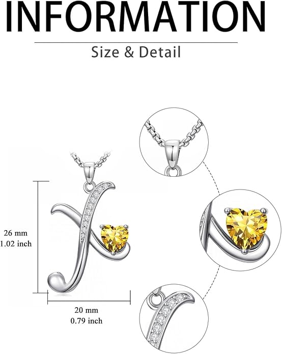 Birthday Gifts for Women Alphabet A to Z Initial Birthstone Pendant Necklaces for Women - 18k White Gold Plated Personalized Name Jewelry Anniversary Graduation Gifts for Wife Her Daughter Girlfriend(with Gift Box)