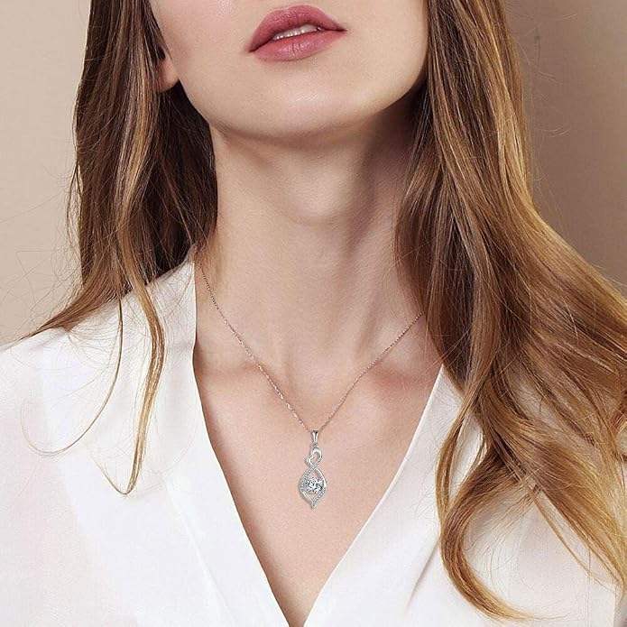 Infinity Necklace 925 Sterling Silver Necklace For Women Jewelry Valentines Day Christmas