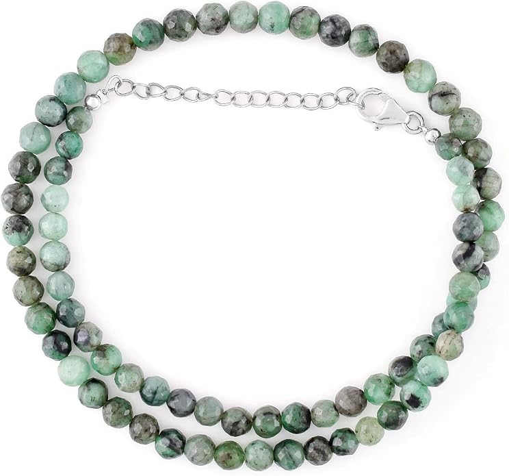 Natural Gemstone Dainty Pendant Necklace for Women Handmade Crystal Jewelry 925 Sterling Silver 18 Inch Chain Healing Chakra Christmas Birthday Gift for Her