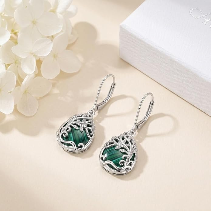 Teardrop Tree of Life/Filigree Earrings for Women Dangle Leverback Earrings Jewelry Gift Anniversary For Her