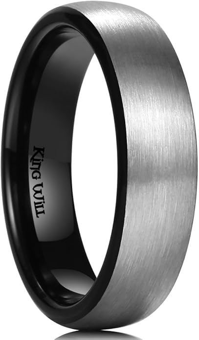 King Will Titanium Wedding Band for Men Women-Sliver/Black/Gold Plated Pure Titanium Wedding Ring, 3-9mm Widths Available Brushed Matte Design Comfort Fit Size 4-16