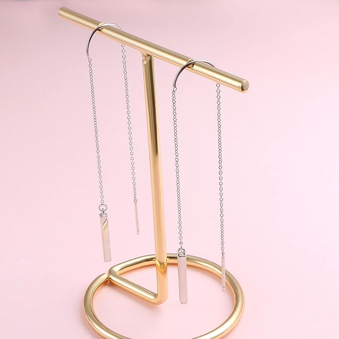 Threader Earrings Triangle Earrings Sterling Silver Created Opal Dangle Drop Long Chain Earring for Women Thread Earrings