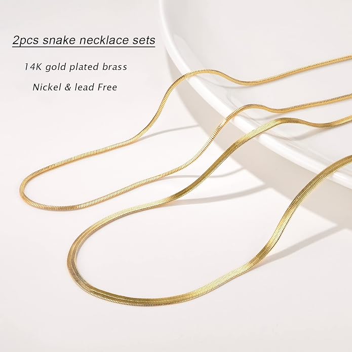 Natural Freshwater Baroque Pearl Necklace 14K Gold Plated Dainty Choker Necklace for Women Girls Snake Chain/Cuban Link/Paperclip/Ball Beaded Chain/Tennis Chain Fashion Jewelry for Gift