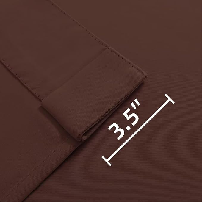Joydeco Blackout Curtains 108 Inches Long, Thermal Insulated Black Out Curtains 2 Panels Set, Room Darkening Drapes for Living Room Window Rod Pocket Back Tab (W52 x L108 Inch, Chocolate)