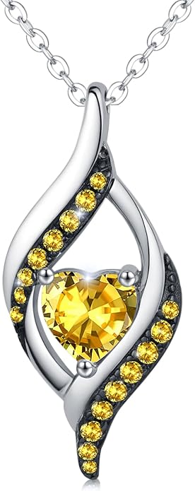 KiiKii Birthday Gifts for Women Birthstone Necklace Platinum Plated 925 Sterling Silver Forever Love Heart Pendant Meaningful Jewelry Gifts for Wife Mom