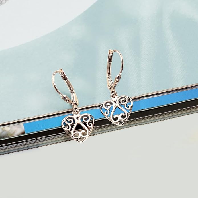 LeCalla 925 Sterling Silver Leverback Drop Earrings Lightweight Bohemia Teardrop Drop Dangle Earring for Women