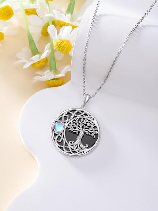 WINNICACA Tree of Life Gifts for Women 925 Sterling Silver Tree of Life Celtic Pendant Necklace Family Irish Jewelry Gifts for Women Wife Girlfriend Anniversary Birthday Gift