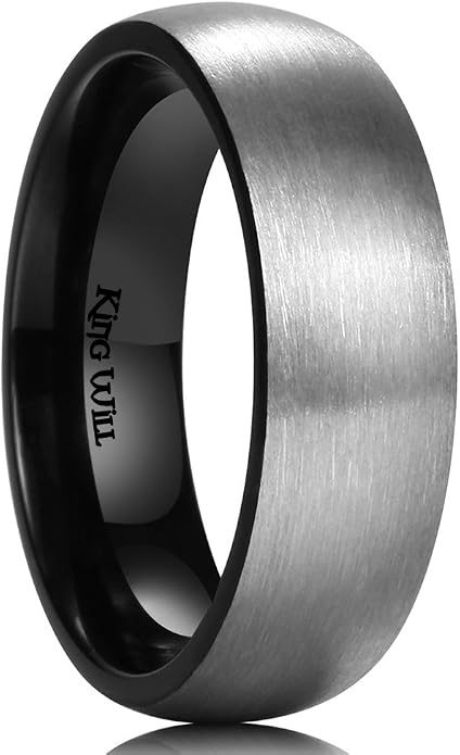 King Will Titanium Wedding Band for Men Women-Sliver/Black/Gold Plated Pure Titanium Wedding Ring, 3-9mm Widths Available Brushed Matte Design Comfort Fit Size 4-16