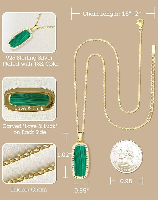 Natural Gemstone New Beginnings Birthday Graduation Gifts 925 Silver Jewelry Plated with 18K Gold Protection Necklace for Women