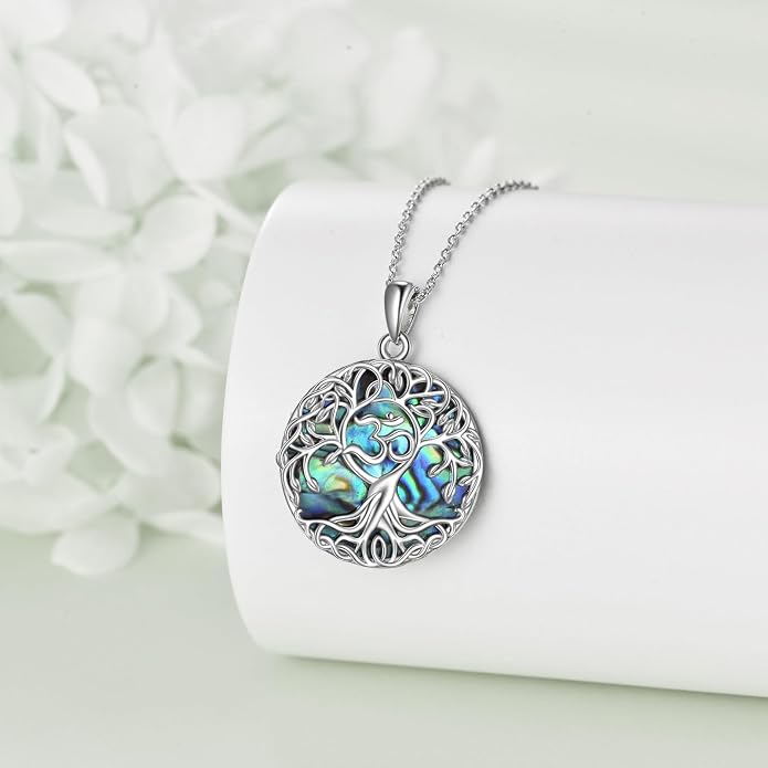 YFN Tree of Life Necklace Sterling Silver Celtic Knot Tree Pendant Jewelry Gifts for Women Men