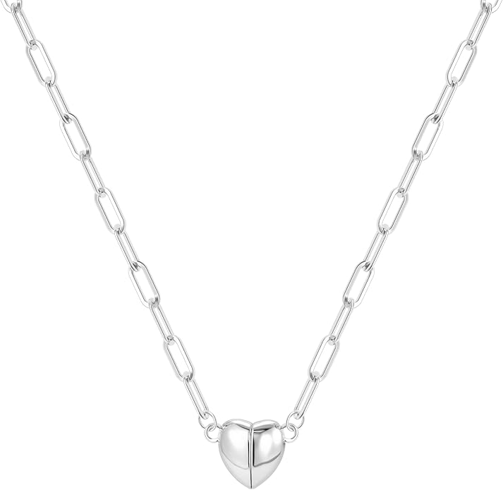 Tewiky Cute Heart Necklace Tiny 14k Gold Heart Pendant Choker Necklaces Small Gold Love Open Heart Chain Necklace for Women Dainty Gold Necklace Gifts for Her