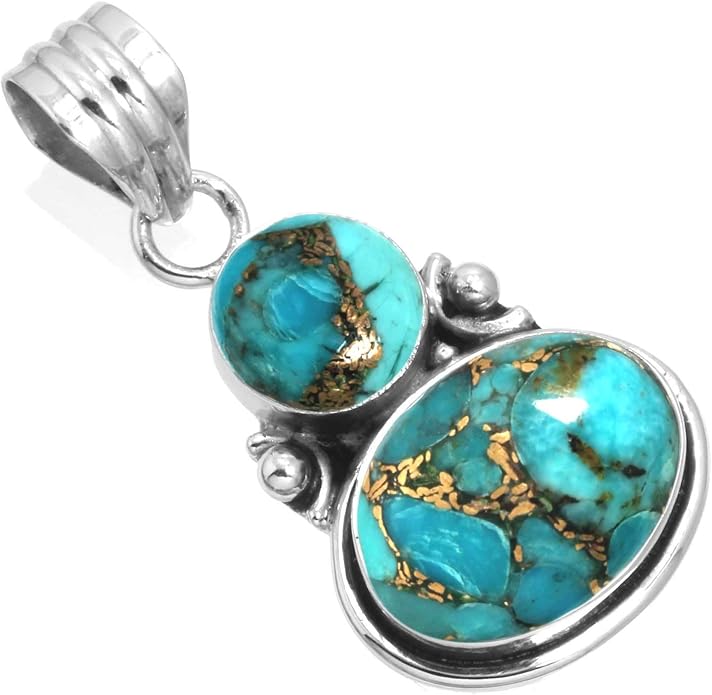 Handmade Genuine 925 Sterling Silver Pendant Necklace Natural Gemstone Crystal, Lapis, Onyx, Amber Oval Round Boho Jewelry For Women