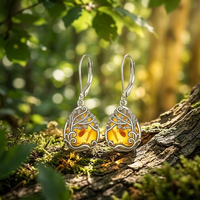 Teardrop Tree of Life/Filigree Earrings for Women Dangle Leverback Earrings Jewelry Gift Anniversary For Her
