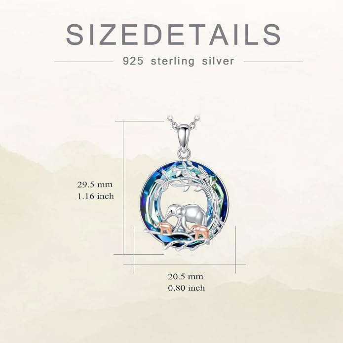 TOUPOP Sterling Silver Tree of Life Hummingbird/Dragonfly/Owl/Panda Necklace Crystal Bird Jewelry Birthday Christmas Valentines Day Gifts for Her Girlfriend Mom