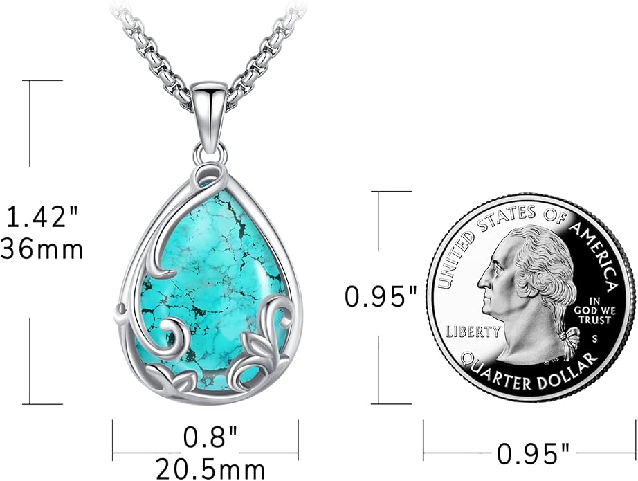 Turquoise Jewelry for Women Men 925 Sterling Silver Pendant Urn Necklaces for Ashes Picture Locket Necklace Thor Hammer Yggdrasil Virgen De Guadalupe St Michael Christopher Judas Witches Knot Necklace