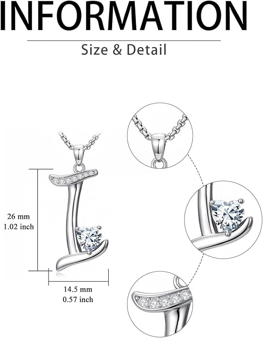 Birthday Gifts for Women Alphabet A to Z Initial Birthstone Pendant Necklaces for Women - 18k White Gold Plated Personalized Name Jewelry Anniversary Graduation Gifts for Wife Her Daughter Girlfriend(with Gift Box)