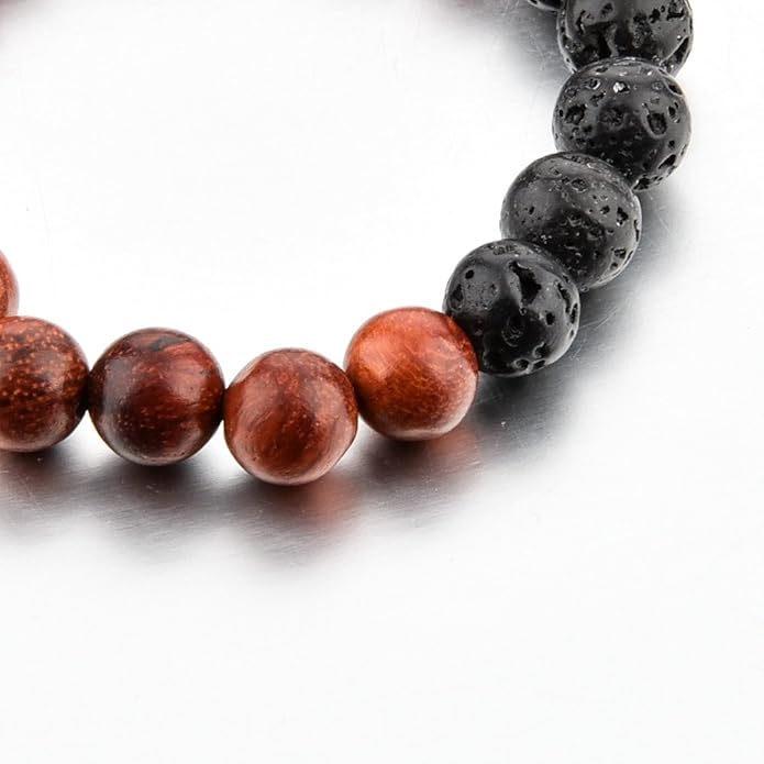 Lava Rock & Chakra Beaded Stone Bracelet Essential Oil Diffuser for Aromatherapy Small 3-6